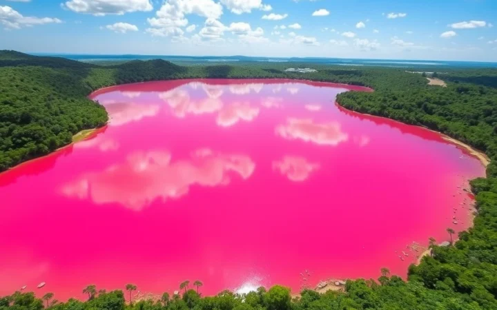 O Mistério do Lago Rosa: Por que a Natureza Pinta Águas de Cor-de-Rosa?